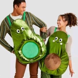 NEW Avocado's With Faces Costumes 2pc Set - Green One Size Older Kids / Adults